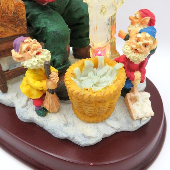 Light Up Santa Ice Carving Workshop Figurine Elves Christmas Decoration 7.5"T - Picture 8 of 12